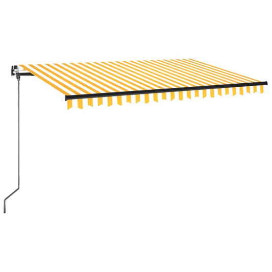 Manual Retractable Awning 400x350 cm Yellow and White Manual Retractable Awning 400x350 cm Yellow and White