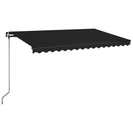 Manual Retractable Awning with LED 400x350 cm Anthracite Manual Retractable Awning with LED 400x350 cm Anthracite