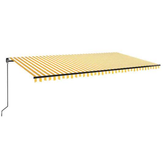 Manual Retractable Awning 600x350 cm Yellow and White Manual Retractable Awning 600x350 cm Yellow and White