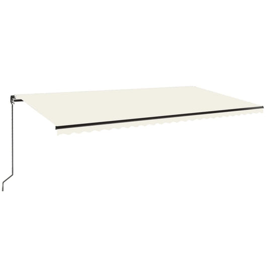 Manual Retractable Awning with LED 600x350 cm Cream Manual Retractable Awning with LED 600x350 cm Cream