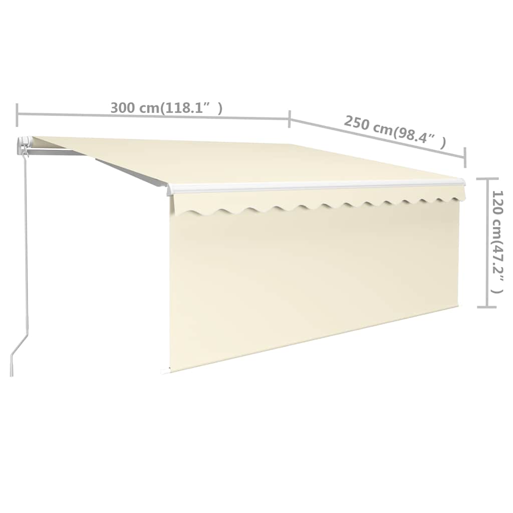 Manual Awning 3 x 2.5 m Cream 100% Polyester