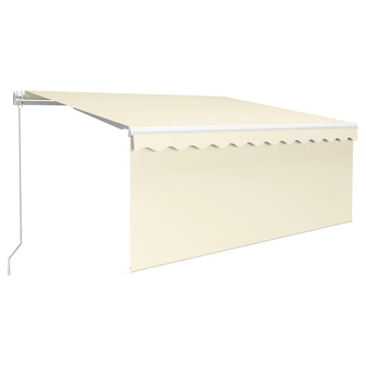 Manual Retractable Awning with Blind 3.5x2.5m Cream Manual Retractable Awning with Blind 3.5x2.5m Cream