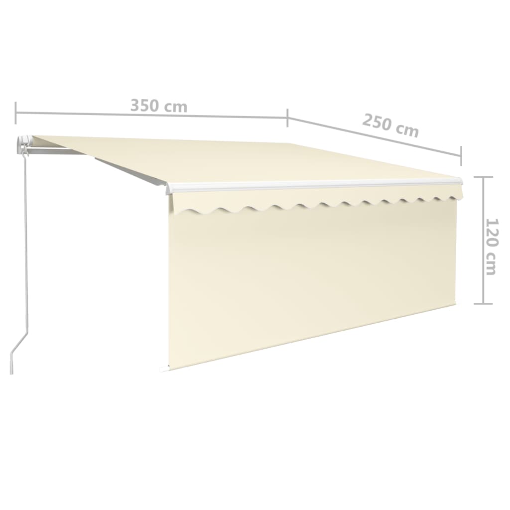 Manual Awning 3.5 x 2.5 m Cream 100% Polyester