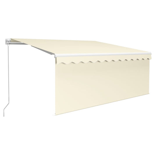 Manual Retractable Awning with Blind&LED 3.5x2.5m Cream Manual Retractable Awning with Blind&LED 3.5x2.5m Cream