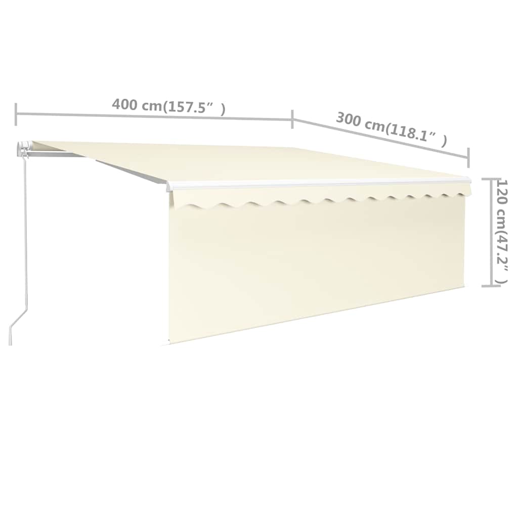 Manual Awning 4 x 3 m Cream 100% Polyester
