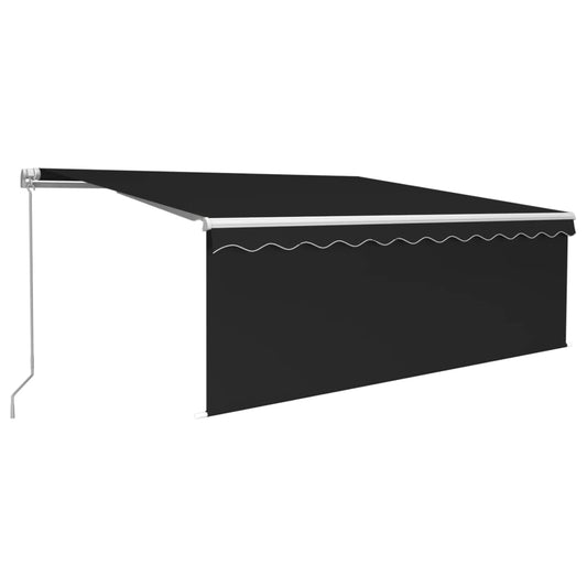 Retractable Awning Anthracite 4 x 3 m Polyester Retractable Awning Anthracite 4 x 3 m Polyester