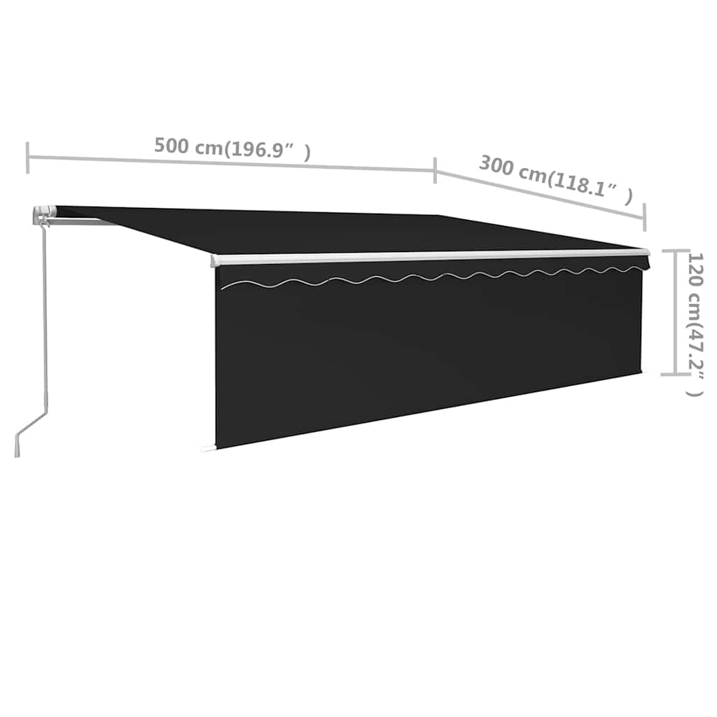Manual Awning 5 x 3 m Anthracite 100% Polyester