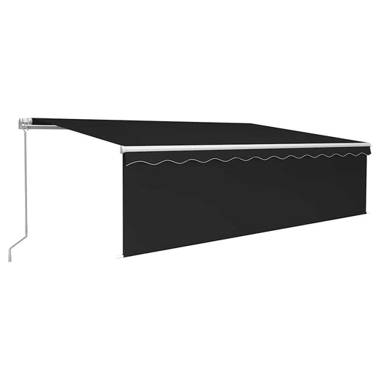 Manual Retractable Awning with Blind&LED 5x3m Anthracite Manual Retractable Awning with Blind&LED 5x3m Anthracite