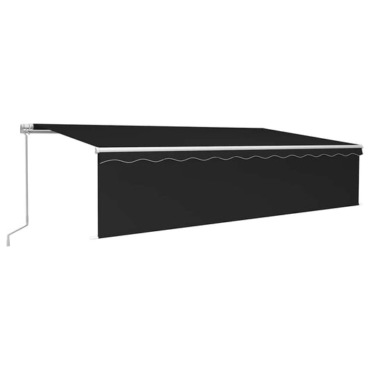 Manual Retractable Awning with Blind&LED 6x3m Anthracite Manual Retractable Awning with Blind&LED 6x3m Anthracite