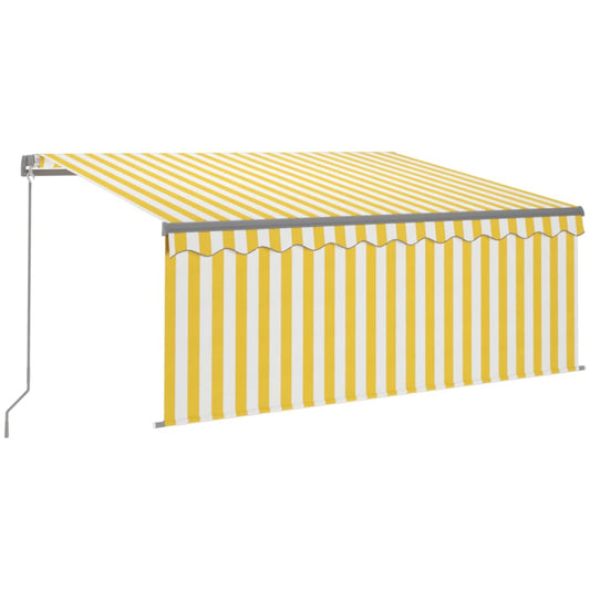 Manual Retractable Awning with Blind 3x2.5m Yellow&White Manual Retractable Awning with Blind 3x2.5m Yellow&White