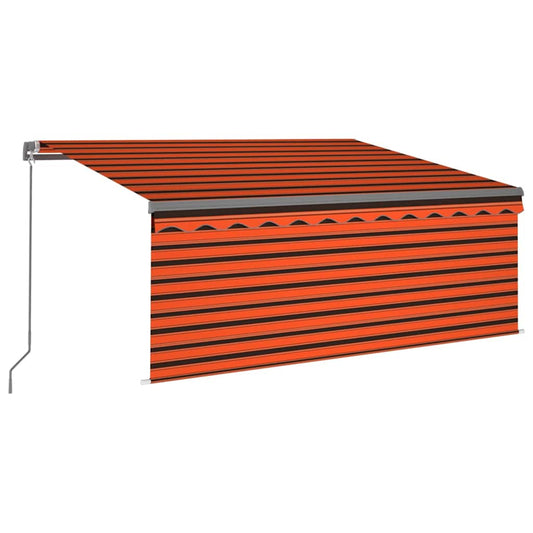 Manual Retractable Awning with Blind&LED 3.5x2.5m Orange&Brown Manual Retractable Awning with Blind&LED 3.5x2.5m Orange&Brown