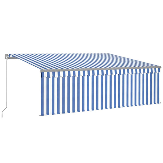 3069416 vidaXL Manual Retractable Awning with Blind 4x3m Blue&White (313231+46831+313271) 3069416 vidaXL Manual Retractable Awning with Blind 4x3m Blue&White (313231+46831+313271)