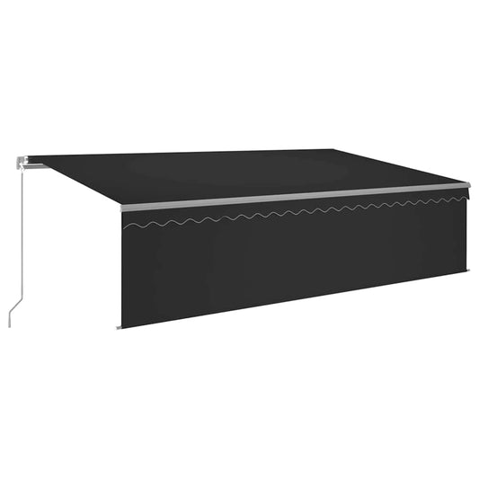 Manual Retractable Awning with Blind&LED 5x3m Anthracite Manual Retractable Awning with Blind&LED 5x3m Anthracite