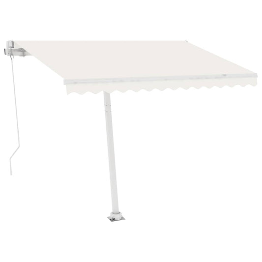 Freestanding Manual Retractable Awning 300x250 cm Cream Freestanding Manual Retractable Awning 300x250 cm Cream