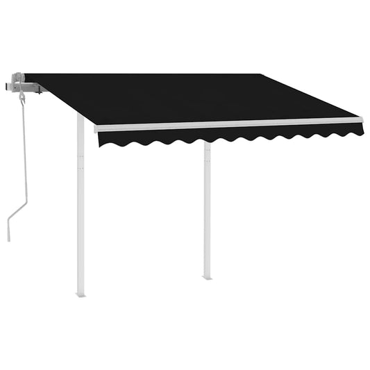Manual Retractable Awning with Posts 3.5x2.5 m Anthracite Manual Retractable Awning with Posts 3.5x2.5 m Anthracite