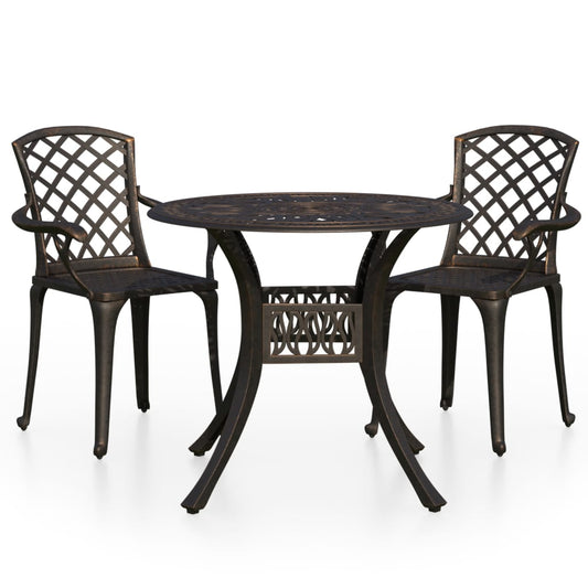 3 Piece Bistro Set Cast Aluminium Bronze 3 Piece Bistro Set Cast Aluminium Bronze