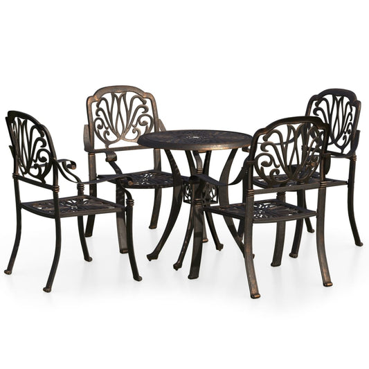 5 Piece Bistro Set Cast Aluminium Bronze 5 Piece Bistro Set Cast Aluminium Bronze