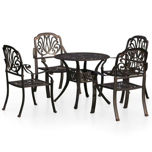 5 Piece Bistro Set Cast Aluminium Bronze 5 Piece Bistro Set Cast Aluminium Bronze