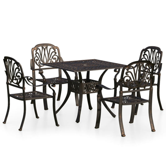5 Piece Bistro Set Cast Aluminium Bronze 5 Piece Bistro Set Cast Aluminium Bronze