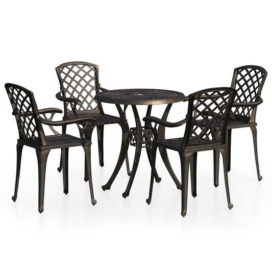 5 Piece Bistro Set Cast Aluminium Bronze 5 Piece Bistro Set Cast Aluminium Bronze