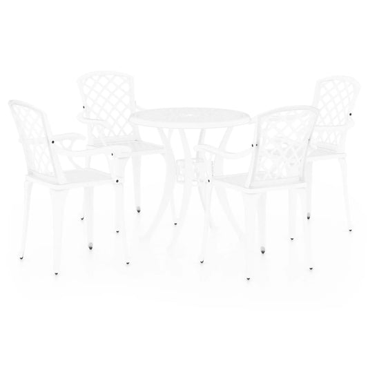 5 Piece Bistro Set Cast Aluminium White 5 Piece Bistro Set Cast Aluminium White