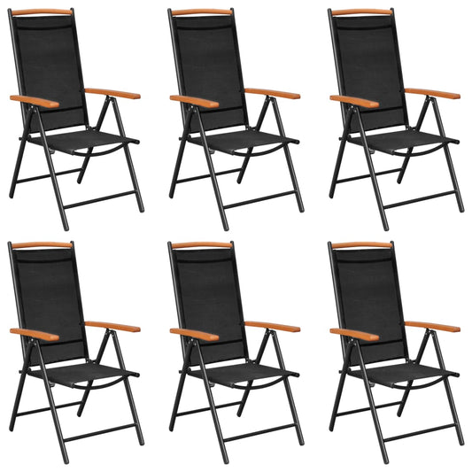 7 Piece Garden Dining Set Aluminium Black 7 Piece Garden Dining Set Aluminium Black