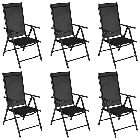 7 Piece Garden Dining Set Aluminium Black 7 Piece Garden Dining Set Aluminium Black