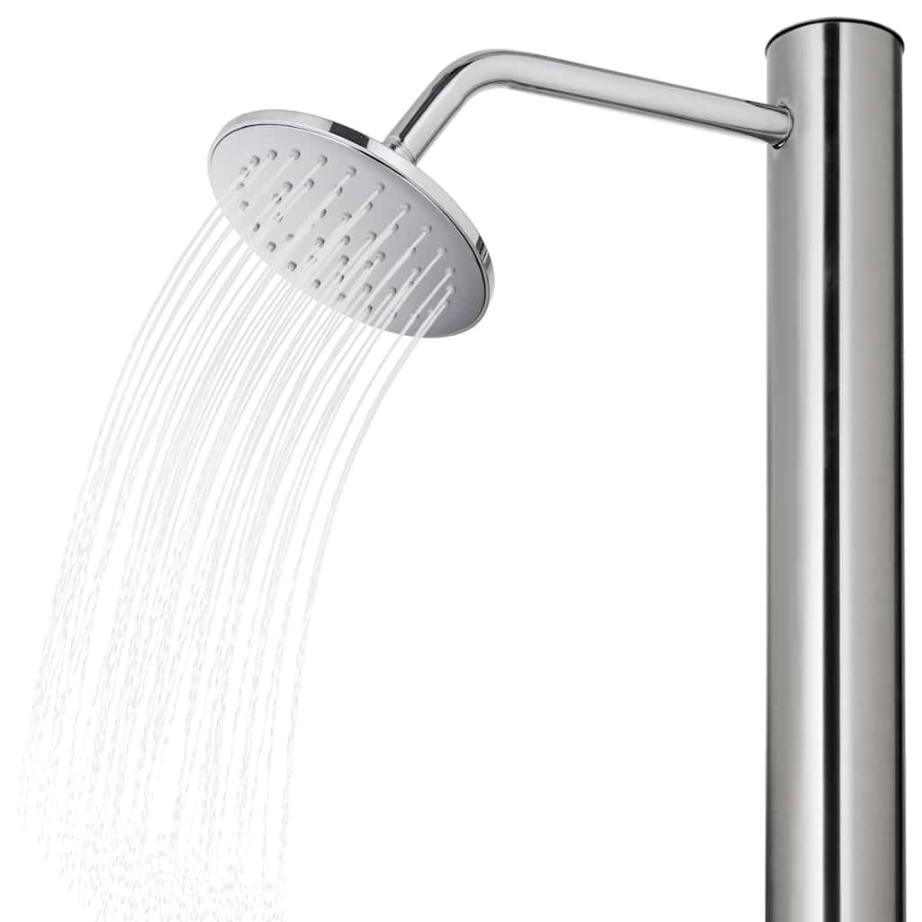 Garden Shower with Brown Base 220 cm Stainless Steel