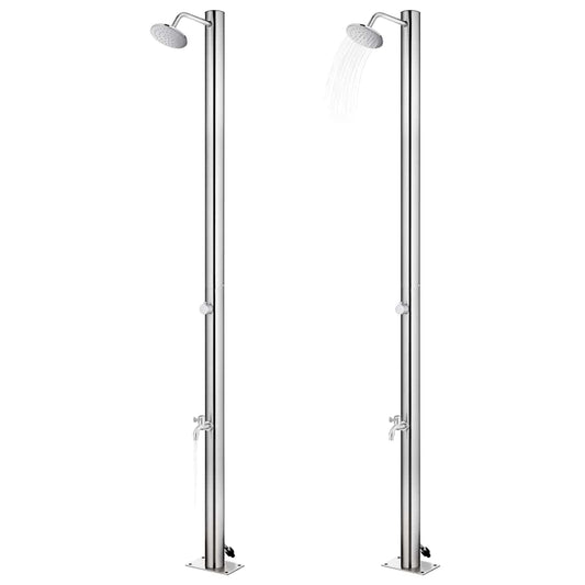 Garden Shower with Brown Base 220 cm Stainless Steel Garden Shower with Brown Base 220 cm Stainless Steel