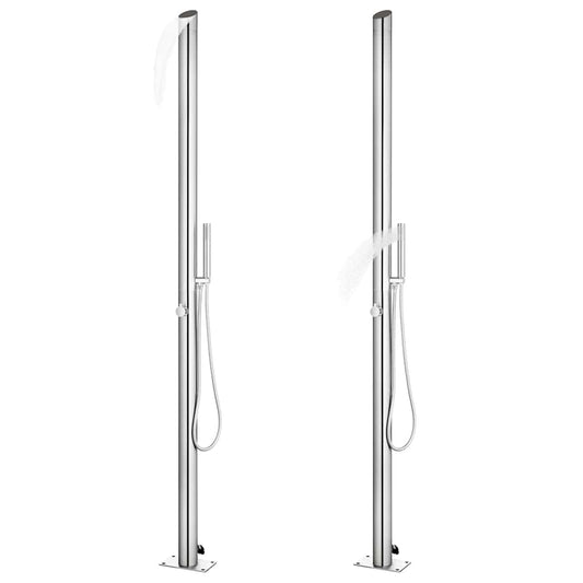 Garden Shower with Brown Base 225 cm Stainless Steel Garden Shower with Brown Base 225 cm Stainless Steel