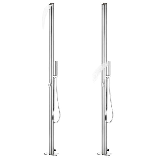 Garden Shower with Brown Base 225 cm Stainless Steel Garden Shower with Brown Base 225 cm Stainless Steel