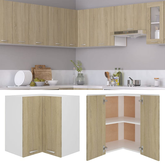 Hanging Corner Cabinet Lyon Sonoma Oak 57x57x60 cm Engineered Wood Hanging Corner Cabinet Lyon Sonoma Oak 57x57x60 cm Engineered Wood