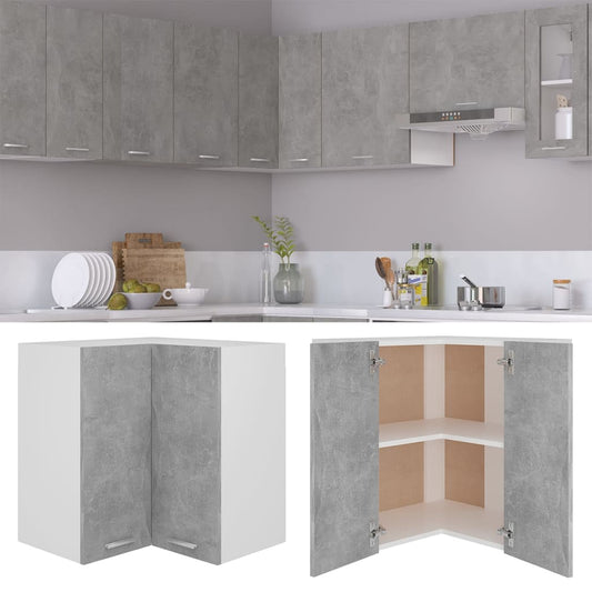Hanging Corner Cabinet Lyon Concrete Grey 57x57x60 cm Engineered Wood Hanging Corner Cabinet Lyon Concrete Grey 57x57x60 cm Engineered Wood