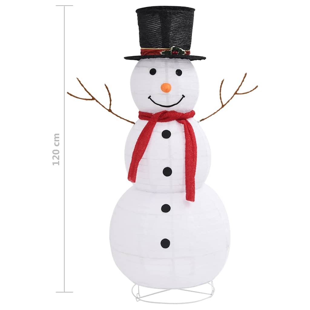 329761 vidaXL Decorative Christmas Snowman Figure LED Luxury Fabric 120cm