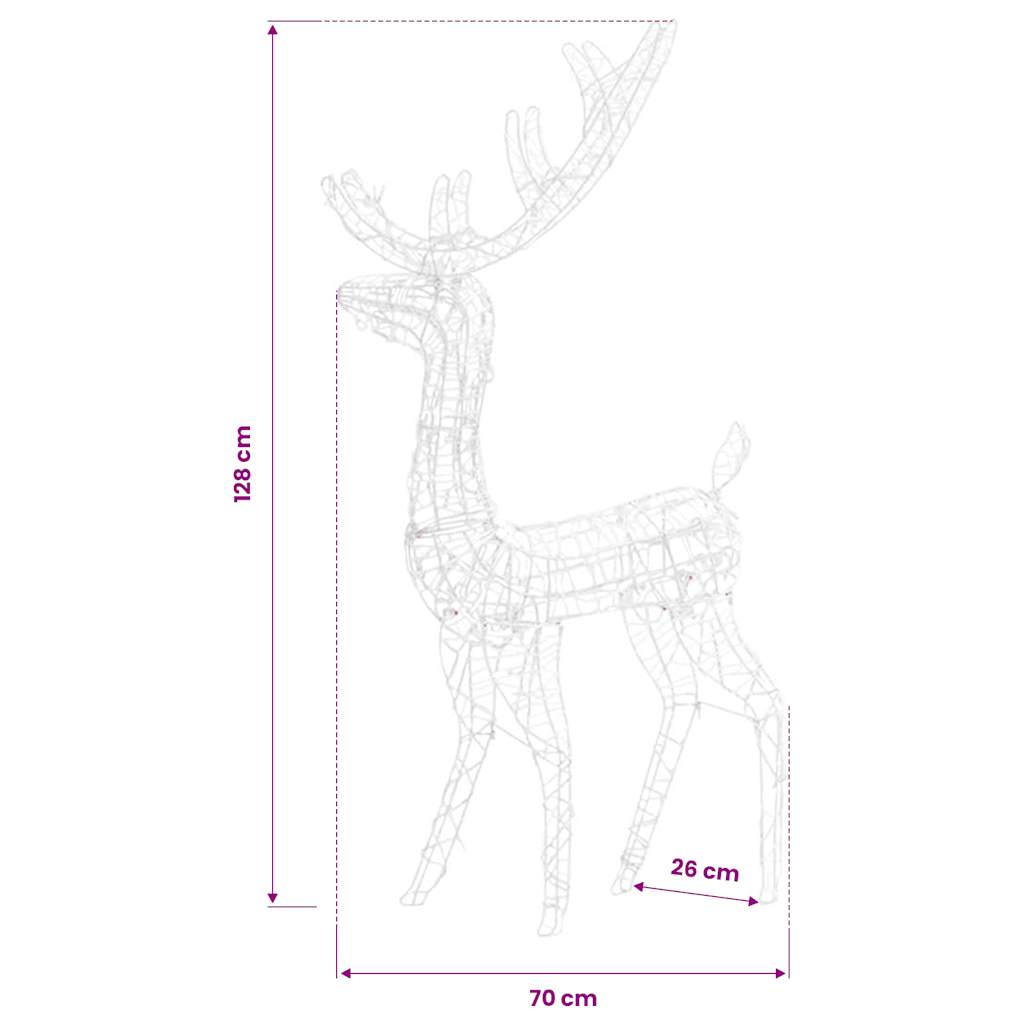 Acrylic Reindeer Christmas Decoration 140 LEDs 128cm Colourful