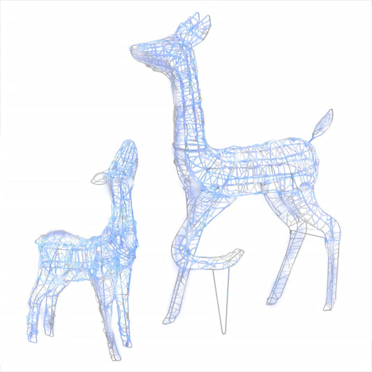 Acrylic Reindeer Family Christmas Decoration 160 LED Blue Acrylic Reindeer Family Christmas Decoration 160 LED Blue