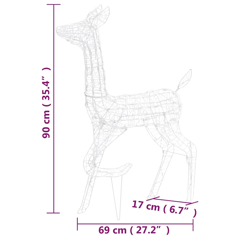 329791 vidaXL Acrylic Reindeer Family Christmas Decoration 160 LED Blue