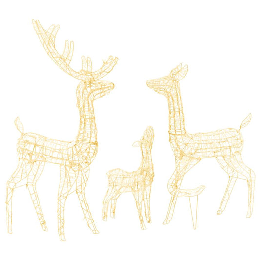 Acrylic Reindeer Family Christmas Decoration 300 LED Warm White Acrylic Reindeer Family Christmas Decoration 300 LED Warm White