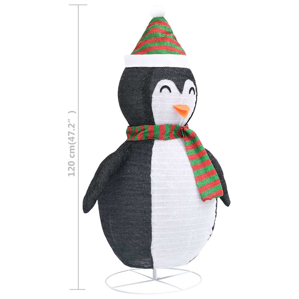 328502 vidaXL Decorative Christmas Snow Penguin Figure LED Luxury Fabric 120cm