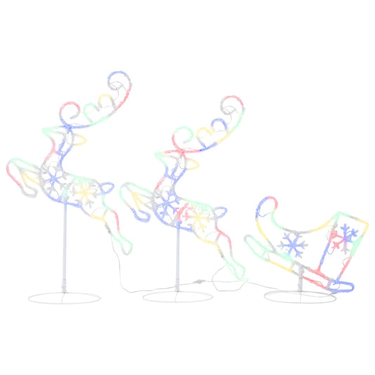 Acrylic Christmas Flying Reindeer&Sleigh 260x21x87cm Colourful Acrylic Christmas Flying Reindeer&Sleigh 260x21x87cm Colourful