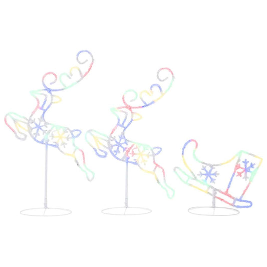 Christmas Reindeer & Sleigh | White | Acrylic | Large Christmas Reindeer & Sleigh | White | Acrylic | Large