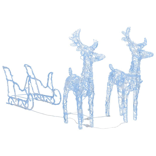 Reindeers & Sleigh Christmas Decoration 160 LEDs 130 cm Acrylic Reindeers & Sleigh Christmas Decoration 160 LEDs 130 cm Acrylic