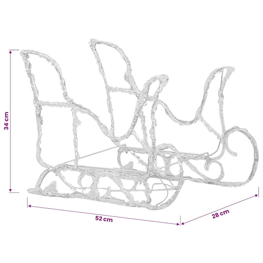 Reindeers & Sleigh Christmas Decoration 160 LEDs 130 cm Acrylic