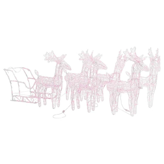 Reindeers & Sleigh Christmas Decoration 280x28x55 cm Acrylic Reindeers & Sleigh Christmas Decoration 280x28x55 cm Acrylic