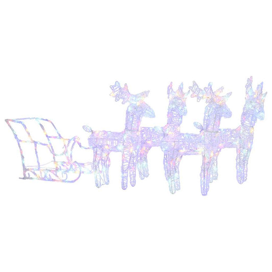 Reindeers & Sleigh Christmas Decoration 280x28x55 cm Acrylic Reindeers & Sleigh Christmas Decoration 280x28x55 cm Acrylic