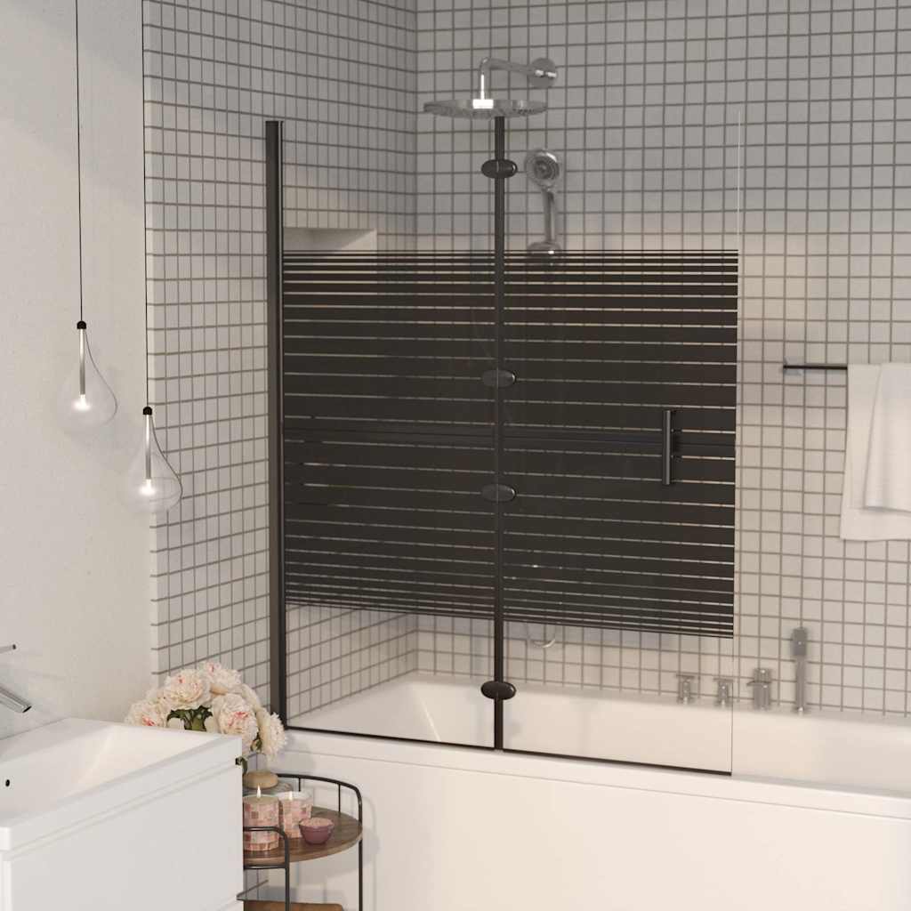 150742 vidaXL Folding Shower Enclosure ESG 120x140 cm Black
