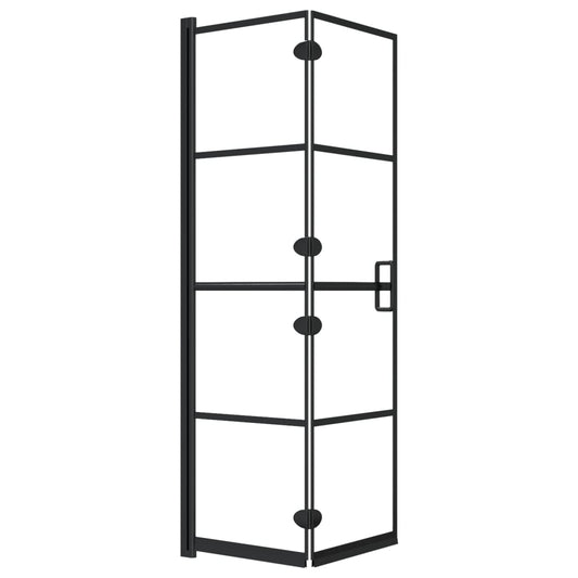 Folding Shower Enclosure ESG 80x140 cm Black Folding Shower Enclosure ESG 80x140 cm Black