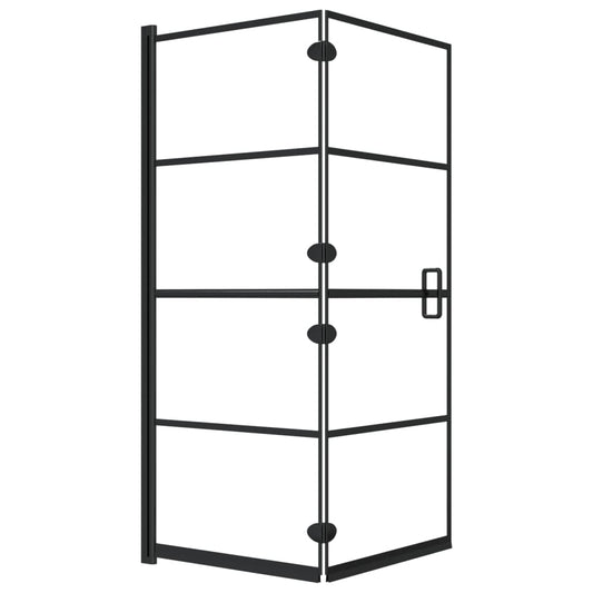 Folding Shower Enclosure ESG 120x140 cm Black Folding Shower Enclosure ESG 120x140 cm Black