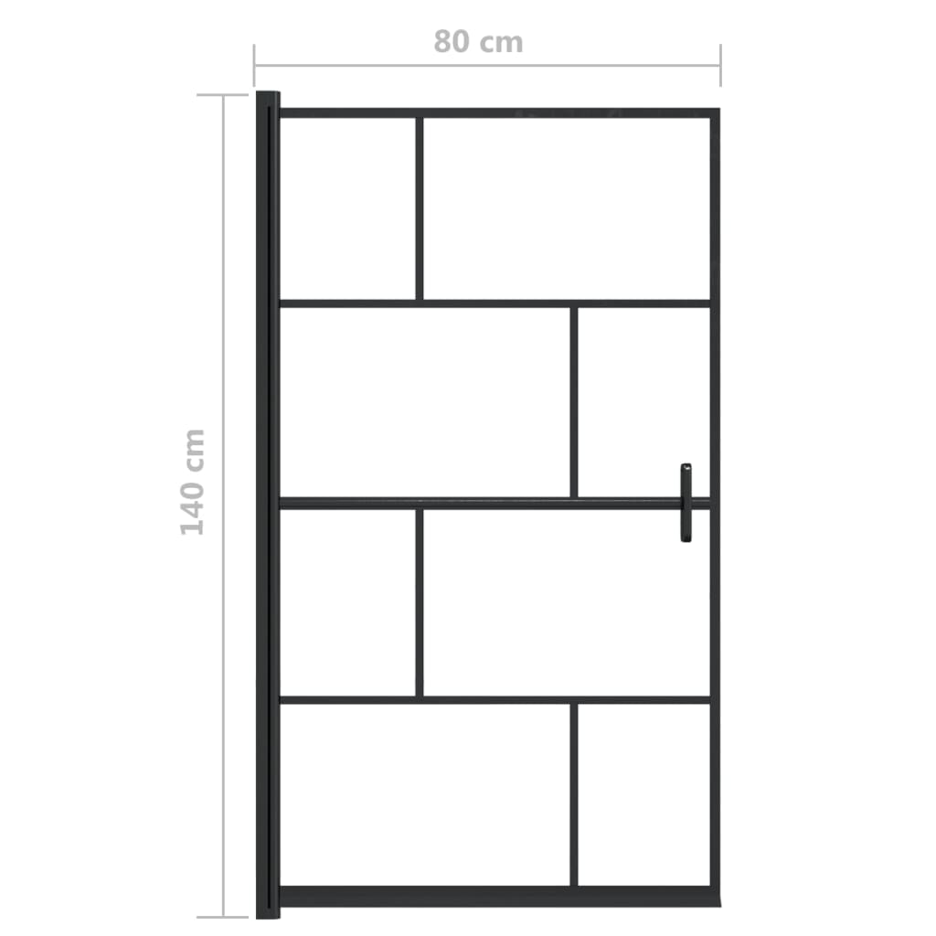 150749 vidaXL Shower Enclosure ESG 80x140 cm Black