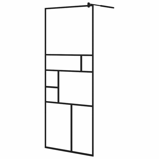 Walk-in Shower Wall with Clear ESG Glass 80x195 cm Black Walk-in Shower Wall with Clear ESG Glass 80x195 cm Black
